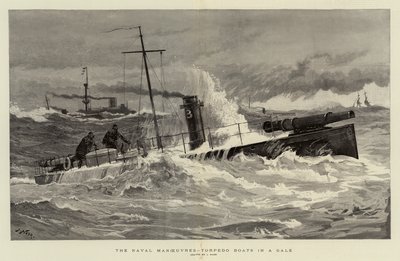 Las Maniobras Navales, Torpederos en una Tormenta de Joseph Nash